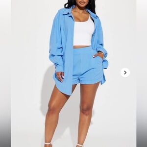 Fashion Nova High Waist Blue Women's Set